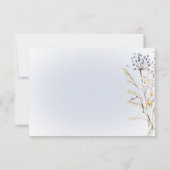 Boho Wildbloemen Modern Blue Response Kaart (Achterkant)