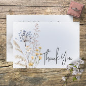Boho Wildbloemen Modern Blue Wedding Bedankt