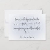 Boho Wildbloemen Modern Blue Wedding Bedankt (Achterkant)