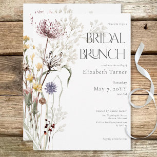 Boho Wildbloemen Moderne Bloemen Bruidsbrunch Kaart