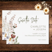 Boho Wildbloemen Moderne bloemenbruiloft Save The Date