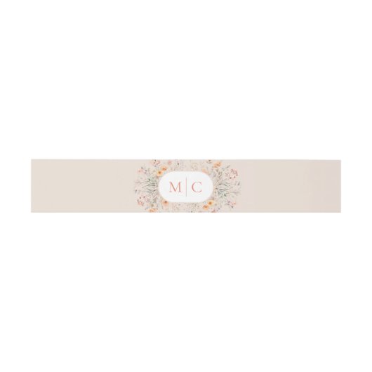 Boho Wildbloemen Monogram Bruiloft Uitnodigingen Wikkel (Vlak)