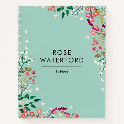 Boho Wildbloemen - Naam Notitieboek (Voorkant)