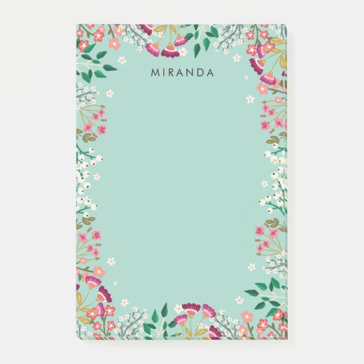 Boho Wildbloemen - Naam Post-it® Notes (Voorkant)