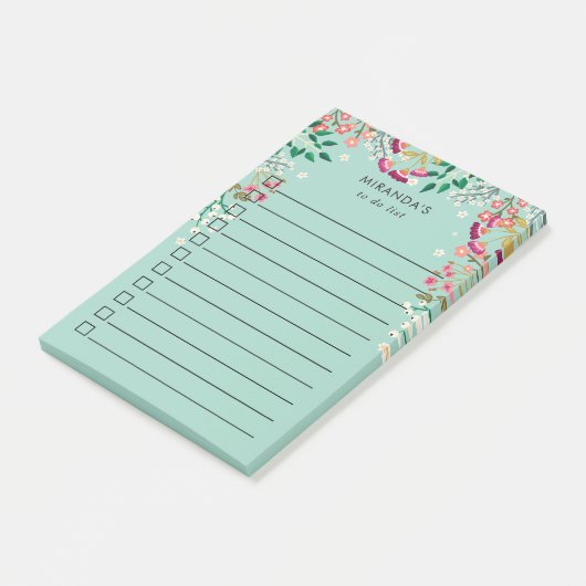 Boho Wildbloemen - om een lijst te maken - Naam Post-it® Notes (Schuin)