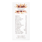 Boho Wildbloemen op wit | Salon prijslijst Reclamekaart (Voorkant)