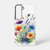 Boho Wildbloemen Paarse Blauw Geel Sinaasappel Samsung Galaxy Hoesje (Achterkant)