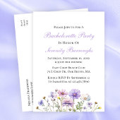 Boho Wildbloemen Paarse Bloemen Bachelorette Party Uitnodiging Briefkaart