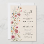 Boho Wildbloemen repetitie diner uitnodiging (Voorkant)