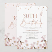 Boho Wildbloemen Roos Gold Any Age Verjaardag Kaart (Voorkant / Achterkant)