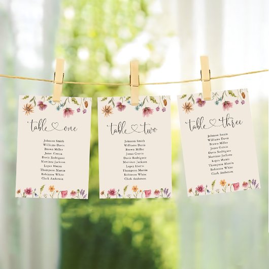 Boho Wildbloemen Tabel Nummer 1 Zitkaart