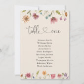 Boho Wildbloemen Tabel Nummer 1 Zitkaart (Voorkant)