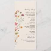 Boho Wildbloemen Trouwprogramma Programmakaart (Achterkant)