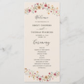 Boho Wildbloemen Trouwprogramma Programmakaart (Voorkant)