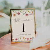 Boho Wildbloemen Trouwtafel nummers Kaart