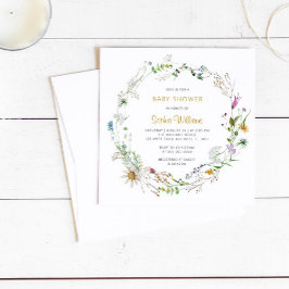 Boho Wildbloemen, Uitnodiging tot Baby shower