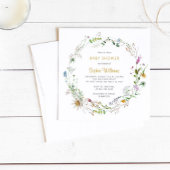 Boho Wildbloemen, Uitnodiging tot Baby shower