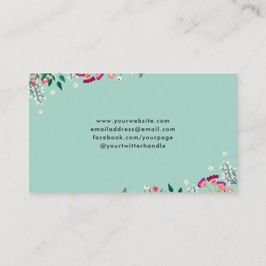 Boho Wildbloemen Visitekaartje (Achterkant)