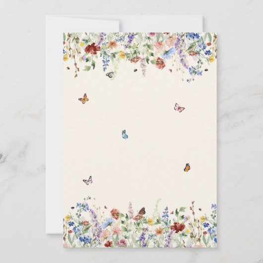 Boho Wildbloemen & Vlinders Afstudeerfeest Kaart (Achterkant)