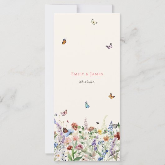 Boho Wildbloemen & Vlinders Bruiloft (Achterkant)