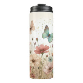 Boho Wildbloemen & vlinders Thermosbeker