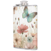 Boho Wildbloemen & vlinders Vinyl Verpakte kolf Heupfles (Links)