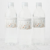 Boho Wildbloemen Waterfles Etiket (Flessen)