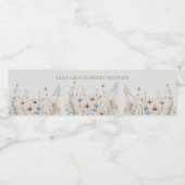 Boho Wildbloemen Waterfles Etiket (Enkel label)