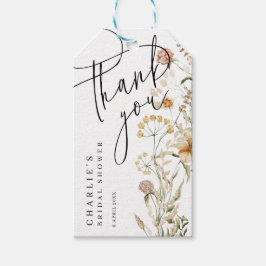 Boho Wildbloemen Waterverf Minimale Vrijgezellenfe Cadeaulabel