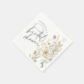 Boho Wildbloemen Waterverf Minimale Vrijgezellenfe Servet (Hoek)