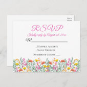 Boho Wildbloemen Zomer Bloemen Bruiloft RSVP Uitnodiging Briefkaart (Voorkant / Achterkant)