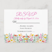 Boho Wildbloemen Zomer Bloemen Bruiloft RSVP Uitnodiging Briefkaart (Voorkant)