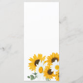 Boho Wildbloemen Zonnebloemen Wedden Menu (Achterkant)