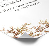 Boho-wildbloemhuwelijk 'In Loving Memory'-bord Poster (Hoek)