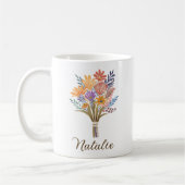 Boho-wildbloemmonogram Koffiemok (Links)
