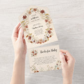 Boho Wilde Baby shower in één keer uitgenodigd All In One Uitnodiging (Afscheurbaar)