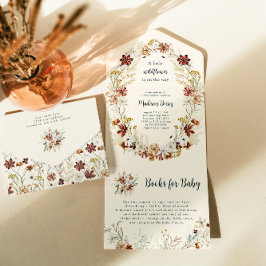 Boho Wilde Baby shower in één keer uitgenodigd All In One Uitnodiging