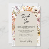 Boho Wilde Bloem Afstudeer Dankkaart Kaart (Voorkant)