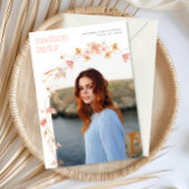 Boho Wilde Bloem Afstudeerfoto Uitnodiging