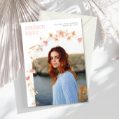 Boho Wilde Bloem Afstudeerfoto Uitnodiging