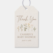 Boho Wilde Bloem Baby Borrel Cadeaulabel (Voorkant)