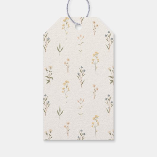 Boho Wilde Bloem Baby Borrel Cadeaulabel (Achterkant)