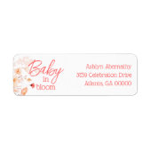 Boho Wilde Bloem Baby in Bloom Retouradres Etiket (Voorkant)