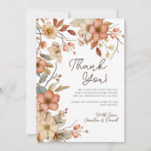 Boho Wilde Bloem Baby Shower Bedankkaart (Voorkant)