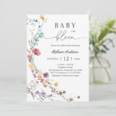 Boho Wilde Bloem Baby Shower Bloemen Kaart (Staand voorkant)