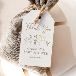Boho Wilde Bloem Baby Shower Cadeaulabel