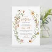Boho Wilde Bloem Baby Shower Kaart (Staand voorkant)