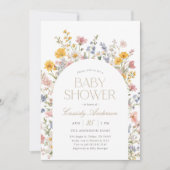 Boho Wilde Bloem Baby Shower Kaart (Voorkant)