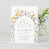 Boho Wilde Bloem Baby Shower Kaart (Staand voorkant)