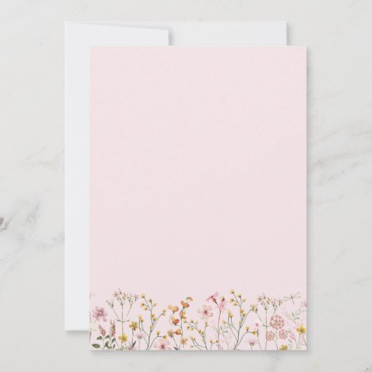 Boho Wilde Bloem Baby Shower Uitnodiging (Achterkant)